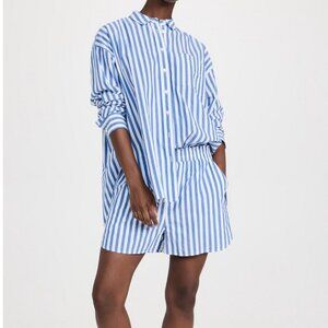 Madewell Signature Poplin Oversized Shirt in Springy Stripe
